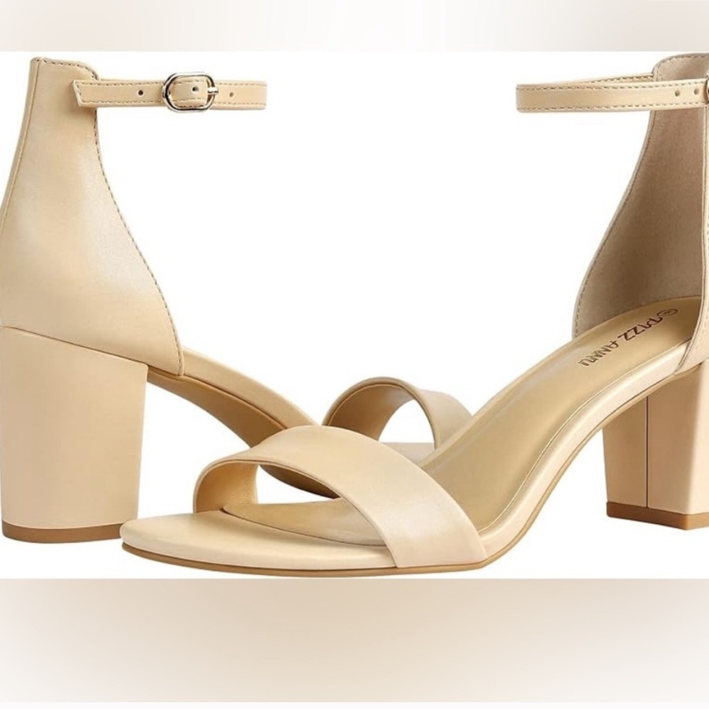 PIZZ ANNU Women's Open Toe Ankle Low
Block Heels